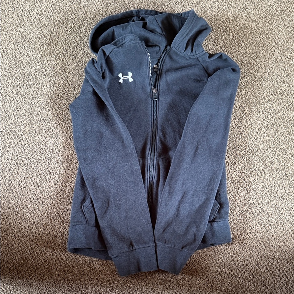 Under Armour Kids' Black Hoodie Sweatshirt. Used, in good shape.
